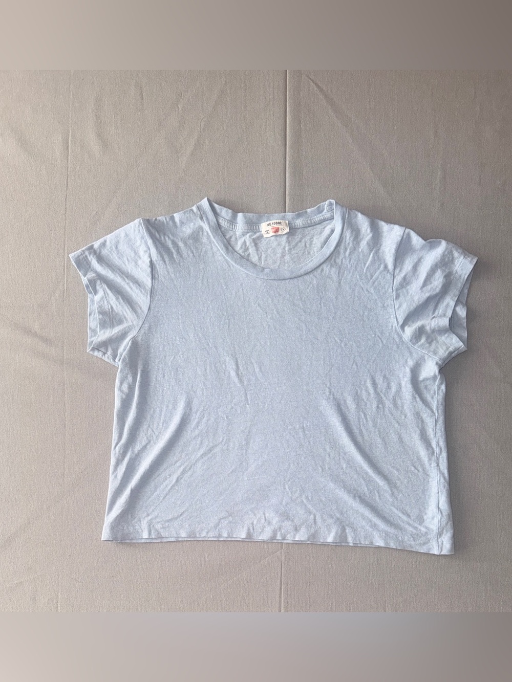 Re/Done Hanes Cotton Tee - Light Blue - Small